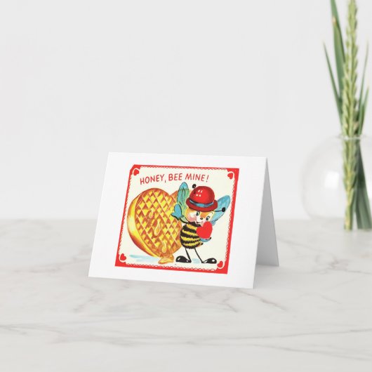 Vintag Honey Bee Valentine Karte (Vorderseite)