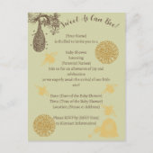 Vintag Honey Bumblebee Sage Baby Dusche Einladungspostkarte (Vorderseite)
