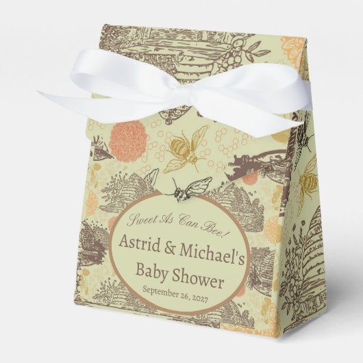 Vintag Honey Bumblebee Sage Baby Dusche Geschenkschachtel (Vorderseite)