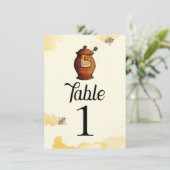 Vintag Honey Pot Honey Baby Dusche Tischnummer (Stehend Vorderseite)