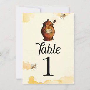 Vintag Honey Pot Honey Baby Dusche Tischnummer