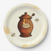 Vintag Honey Pot Honey Bee Baby Dusche Pappteller (Vorderseite)