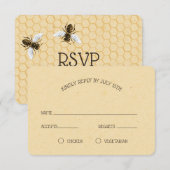 Vintag Honeybee Wedding RSVP Karte (Vorne/Hinten)