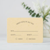 Vintag Honeybee Wedding RSVP Karte (Stehend Vorderseite)