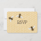 Vintag Honeybee Wedding RSVP Karte (Rückseite)