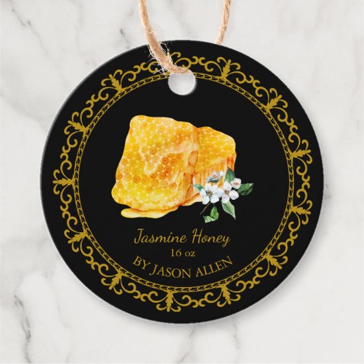 Vintag Honeycomb Jasmine Infused Honey Hang Tag Geschenkanhänger (Vorderseite)