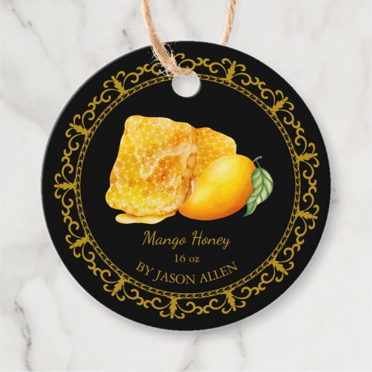 Vintag Honeycomb Mango Infused Honey Hang Tag Geschenkanhänger (Vorderseite)