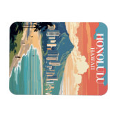 Vintag Honolulu Hawaii ReiseSouvenir Magnet (Horizontal)