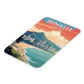 Vintag Honolulu Hawaii ReiseSouvenir Magnet (Linke Seite)