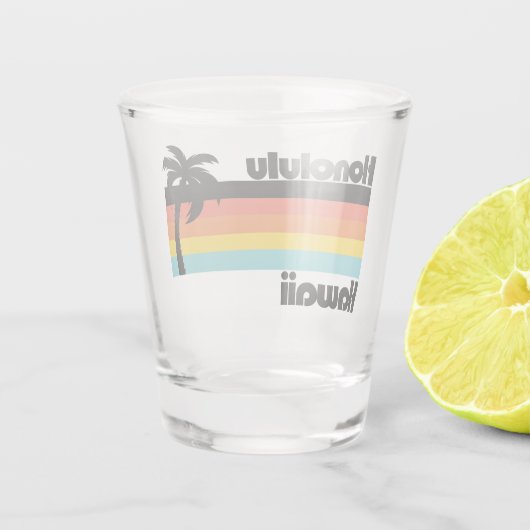 Vintag Honolulu Hawaii Schnapsglas (Rückseite)