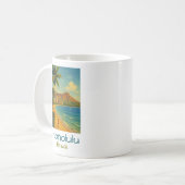 Vintag Honolulu Hawaii Waikiki Beach Kaffeetasse (Vorderseite Links)