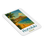 Vintag Honolulu Hawaii Waikiki Beach Magnet (Rechte Seite)