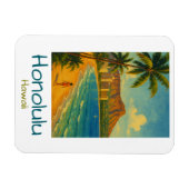Vintag Honolulu Hawaii Waikiki Beach Magnet (Horizontal)
