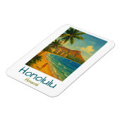 Vintag Honolulu Hawaii Waikiki Beach Magnet (Linke Seite)