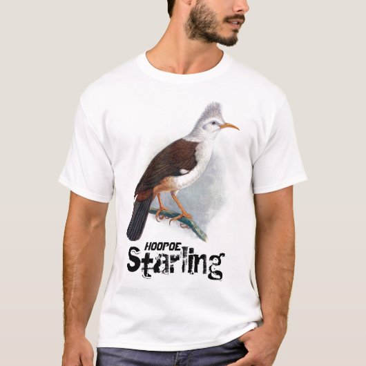 Vintag Hoopoe Starling Bird T-Shirt (Vorderseite)