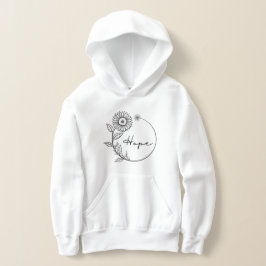 Vintag Hope Black Sunflower Blume Floral Verlassen Hoodie