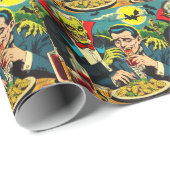 Vintag Horror Vampire Comicen Geschenkpapier (Rolleneckpunkt)