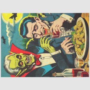 Vintag Horror Vampire Comicen Seidenpapier
