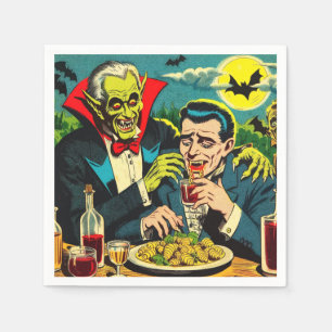 Vintag Horror Vampire Comicen Serviette