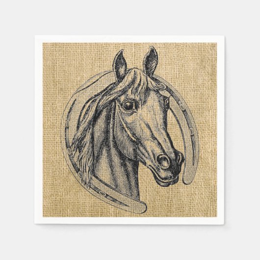 Vintag Horse Cameo Cocktail Napkins Serviette (Vorderseite)