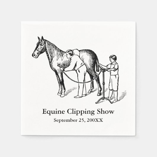 VINTAG HORSE CLIPPING Custom Paper Napkins Serviette (Vorderseite)