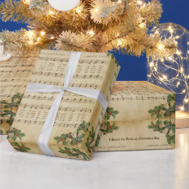 Vintag hörte ich die Glocken am Weihnachtslied Geschenkpapier