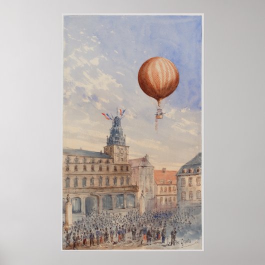 VINTAG HOT AIR BALLOON ART POSTER (Vorne)