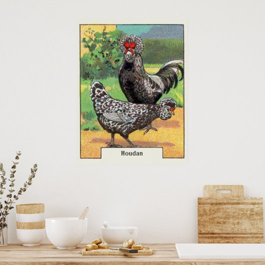 Vintag Houdan Chicken Poster (Küche)