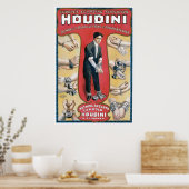 Vintag Houdini Handcuff King Advertising Poster (Küche)