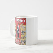 Vintag Houdini Handcuff King Advertising Poster Kaffeetasse (Vorderseite Links)