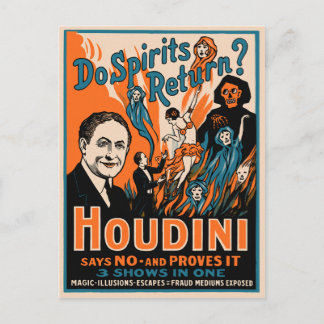 Vintag Houdini Magic Poster Postkarte