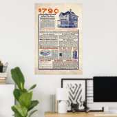 Vintag House Gebäude Ad von 1909 Poster (Heimbüro)