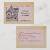 Vintag House Real Anwesen Renovation Business Card Visitenkarte (Vorne/Hinten)