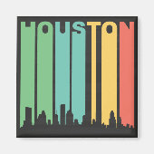 Vintag Houston Cityscape Magnet (Vorne)