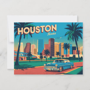 Vintag Houston Postcard   Grüße aus Houston Postkarte