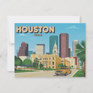 Vintag Houston Postcard   Grüße aus Houston Postkarte