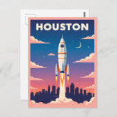 Vintag Houston Space City Postkarte (Vorne/Hinten)