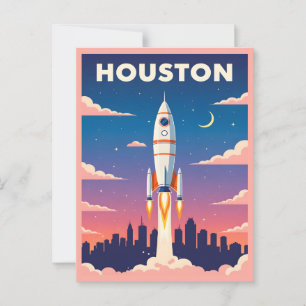 Vintag Houston Space City Postkarte