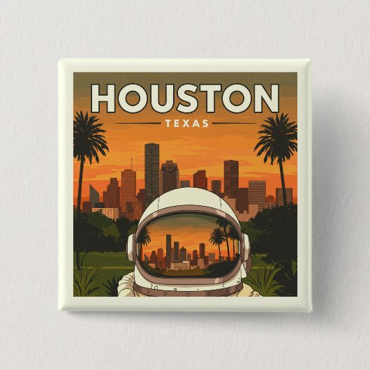 Vintag Houston Texas Button (Vorderseite)