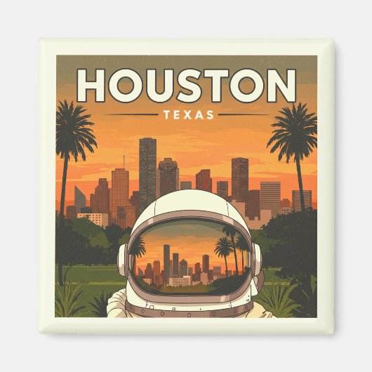Vintag Houston Texas Magnet (Vorne)