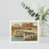 Vintag Houston Texas Main St Viadukt Channel Postkarte (Stehend Vorderseite)