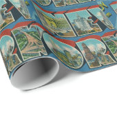 Vintag Howdy aus New York Geschenkpapier (Rolleneckpunkt)