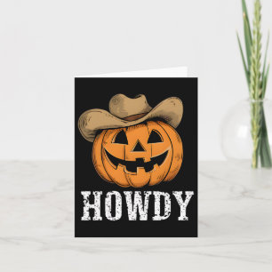 Vintag Howdy Pumpkin Cowboy Western Karte