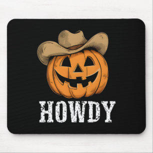 Vintag Howdy Pumpkin Cowboy Western Mousepad