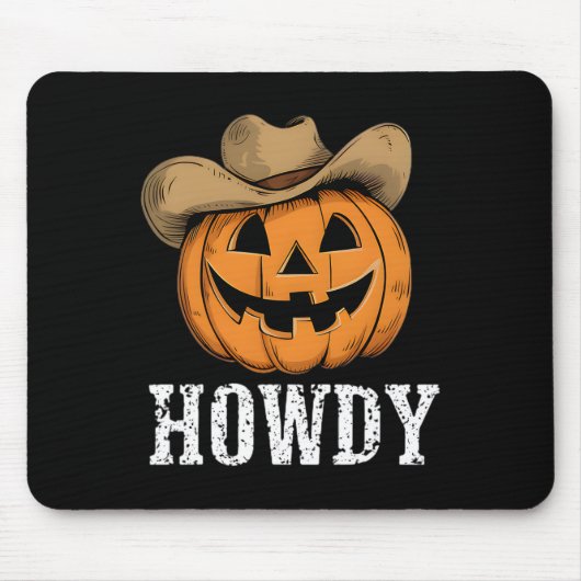 Vintag Howdy Pumpkin Cowboy Western Mousepad (Vorne)