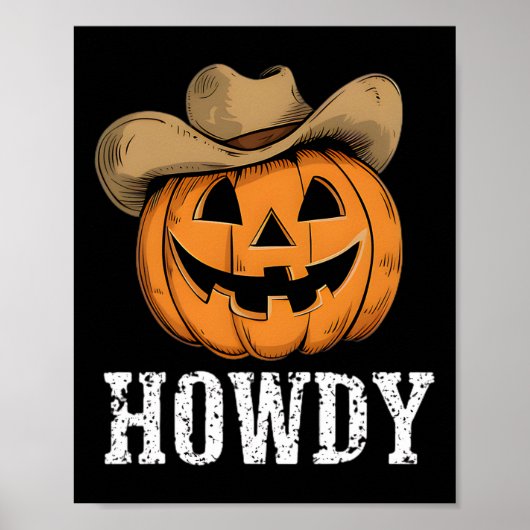 Vintag Howdy Pumpkin Cowboy Western Poster (Vorne)