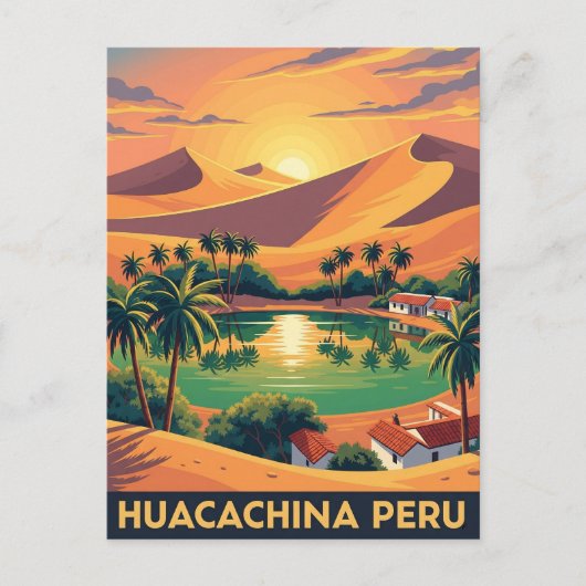 Vintag Huacachina Peru Reisen Postkarte (Vorderseite)