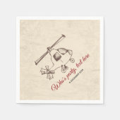 Vintag, Hubschrauber, Flugzeug Cocktail Paper Napk Serviette (Vorderseite)