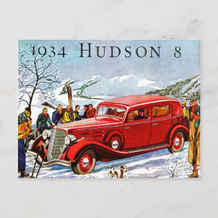 Vintag Hudson Automobile Ad Postkarte