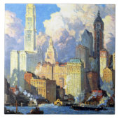 Vintag Hudson River Waterfront Fliese (Vorderseite)